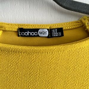 Mustard Body Contour Midi Dress